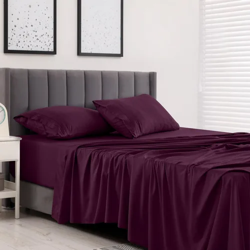 Vista 116 de LUX Décor - Juego de sábanas Twin de microfibra ultrasuave de 3 piezas con sábana encimera, sábana bajera de 16 pulgadas de profundidad y funda