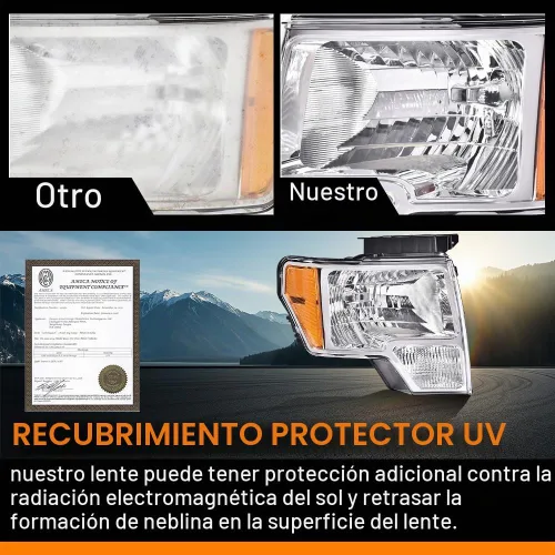 Vista 3 de G-PLUS Conjunto de faros, compatible con Ford F150 2009 2010 2011 2012 2013 2014 (no compatible con estilo LED, solo se ajusta sin estilo LED)