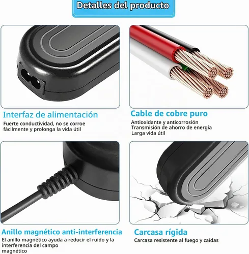 Vista 5 de TKDY ACK-E5 Adaptador de corriente alterna continua LP-E15 Batería ficticia DR-E5 Kit de cargador de acoplador de CC para cámaras réflex digitales