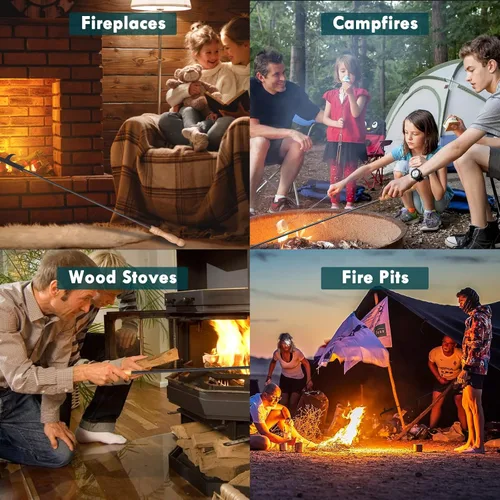 Vista 4 de Póster para chimenea, acabado negro resistente a la corrosión, acero de hierro forjado resistente, aspecto y acabado decorativos, punta multiuso