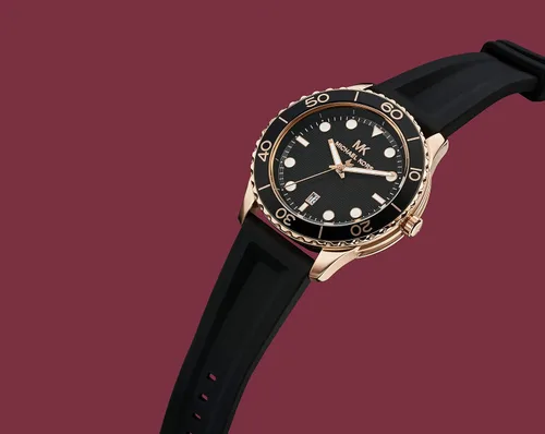 Vista 5 de Michael Kors Reloj Runway de acero inoxidable MK6979 - Reloj de cuero de tres manecillas Runway