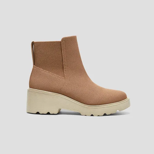 Vista 4 de VIVAIA Everly - Botines para mujer, punta redonda, tacón de cuña de plataforma gruesa de 2.36 pulgadas, parte superior repelente al agua, suela