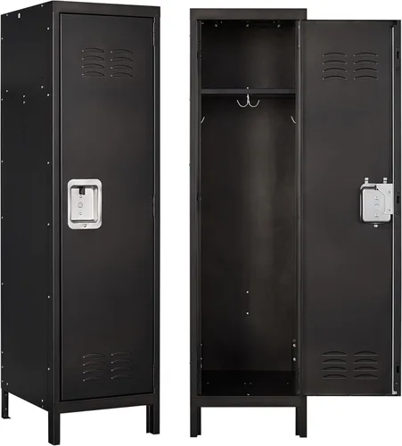 Vista 16 de Armario de metal con 15 puertas, armario de almacenamiento de metal con ganchos, armario de almacenamiento de 72 pulgadas para empleados, hogar
