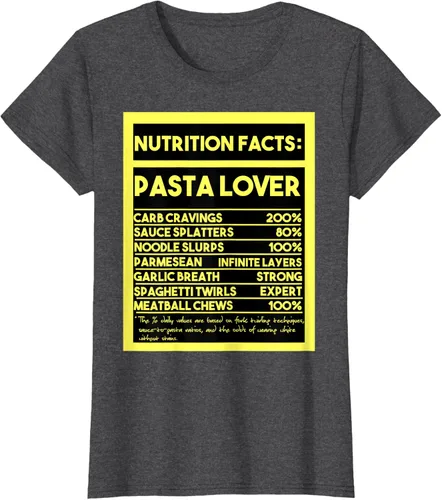 Vista 6 de Pasta Lover Nutrition Facts: The Ultimate Carb Connoisseur's T-Shirt Negro