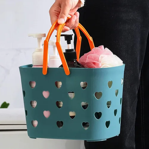 Vista 7 de Anyoifax Cesta portátil de almacenamiento de plástico con asa para ducha, organizador de caja para baño, despensa, cocina, dormitorio universitario