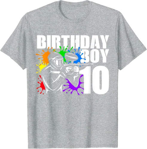 Vista 30 de Camiseta de 10 años de antigüedad, fiesta de cumpleaños para niños, Negro, S