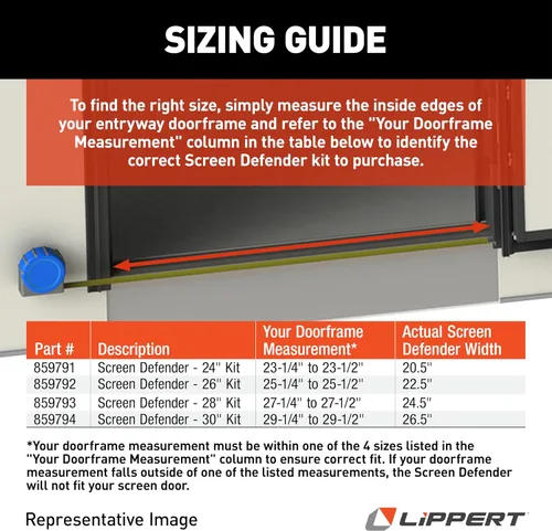 Vista 3 de Lippert Components 859791 Screen Defender RV - Protector de pantalla de aluminio para puerta de entrada, puerta de 24 pulgadas