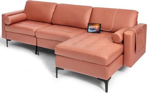 Vista 19 de Giantex Sofá individual, silla decorativa, sillón con cojín cómodo, bolsillos para revistas, sala de estar, silla de ocio tapizada para dormitorio