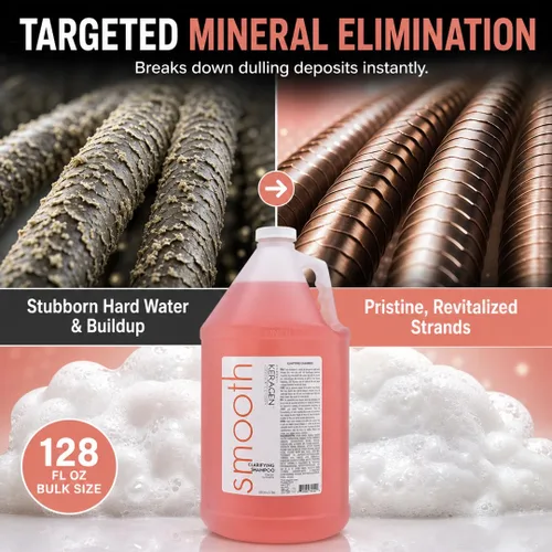 Vista 4 de KERAGEN Champú clarificante, limpiador de queratina y colágeno sin sulfato para preparación de cutículas, eliminación de minerales y residuos