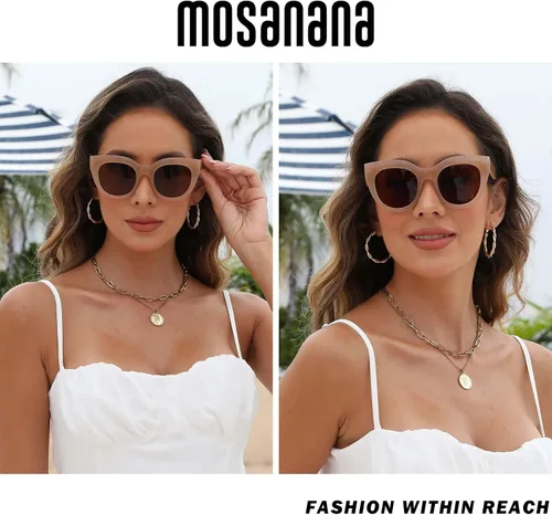 Vista 2 de mosanana Gafas de sol de ojo de gato de gran tamaño para mujer, estilo moderno, modelo Mantis