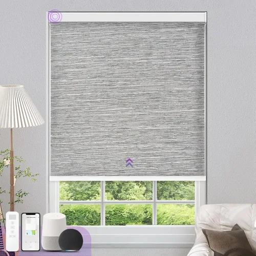 Vista 23 de Astomi - Persianas enrollables motorizadas para ventanas, persianas 100 % opacas para oscurecer la habitación, persianas inteligentes sin cordón