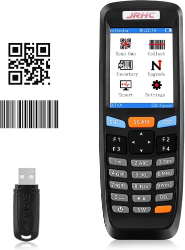 Vista 7 de Escáner de inventario, contador de coleccionista JRHC 2.4G inalámbrico 1D, escáner de código de barras láser de larga distancia de transmisión