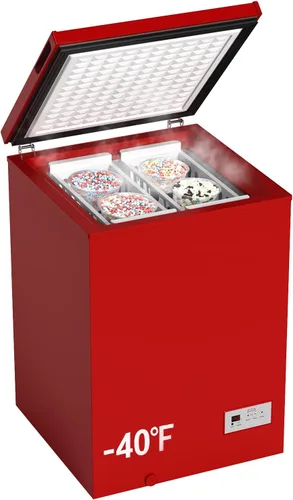 Vista 9 de Congelador de pecho 40 - Temperatura súper ultra baja - Control electrónico de 14 ℉ a -40 ℉ -2 cestas extraíbles1 ° F Control preciso de Negro