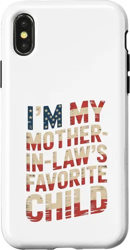 Vista 5 de Im My Mother in Law Favorite Child USA FlagFunny Parent Case for iPhone 16