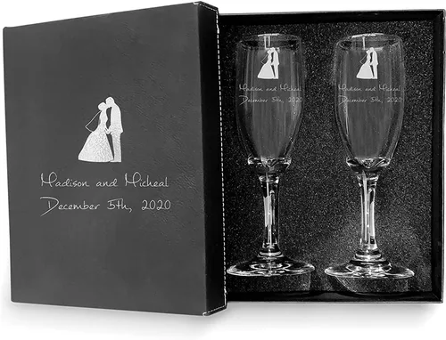 Vista 13 de Juego de 2 copas de champán para dama de honor, copas de champán personalizadas para damas de honor, copas de champán para damas de honor