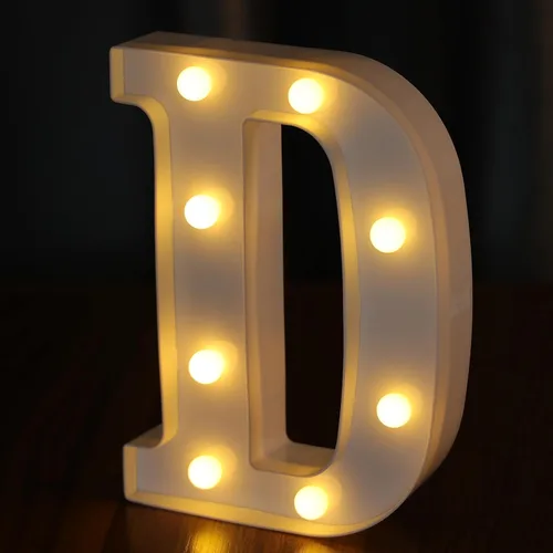 Vista 22 de Letras Iluminadas, Luces de Letras LED 26 del Alfabeto, Letra Iluminada Decorativa, Letras de Marquesina LED que Funcionan con Pilas para Fiesta