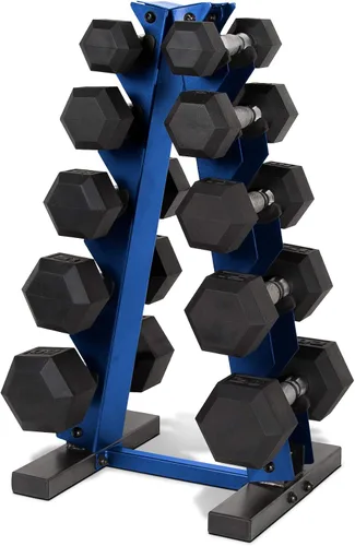 Vista 17 de CAP Barbell Juego de mancuernas hexagonales recubiertas de 150 libras con estante vertical Múltiples opciones