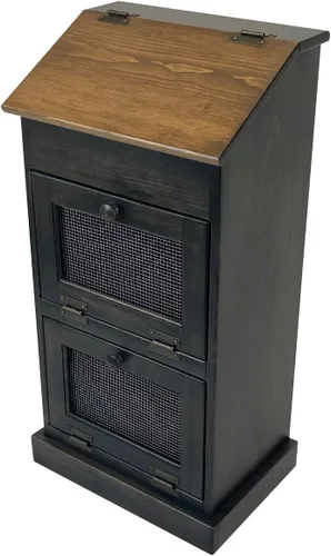 Vista 8 de Peaceful Classics Caja de Madera para Almacenamiento de Papas, Contenedores de Pan de Madera, Contenedor Decorativo y para Cebollas, Contenedor