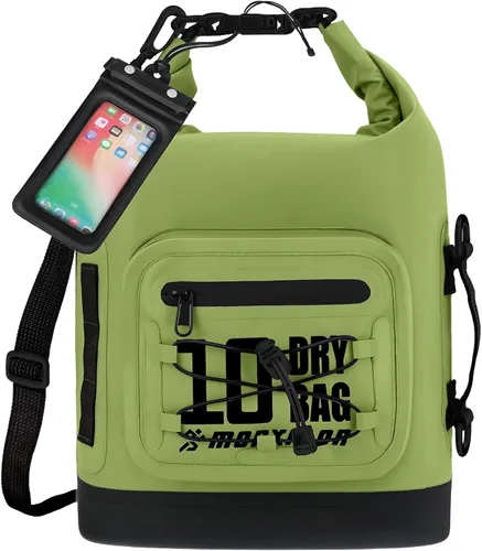 Vista 94 de MORXPLOR Bolsa seca impermeable, 5L/10L/20L/30L/40L/55L Mochila seca con funda impermeable para teléfono para natación, kayak
