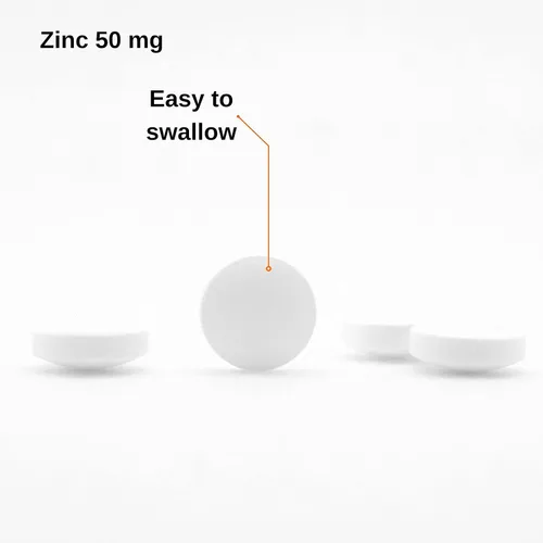 Vista 3 de Zinc 50 mg, Suplemento de apoyo inmunológico, gluconato quelado de zinc elemental, antioxidante mineral para la salud del hombre y la mujer, acné