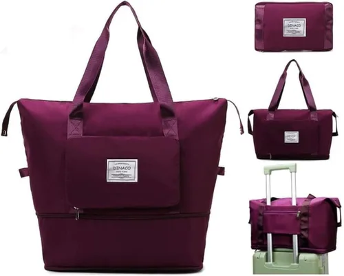 Vista 6 de BAGSMART - Bolsa de cosméticos para mujer, 2 piezas, pequeña bolsa de maquillaje para bolso, bolsa de cosméticos de viaje para brochas