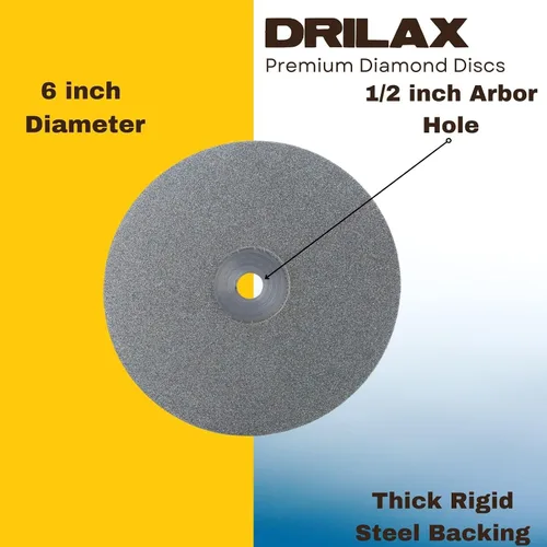 Vista 4 de Drilax Disco de regazo plano de diamante de 6 pulgadas, grano 80