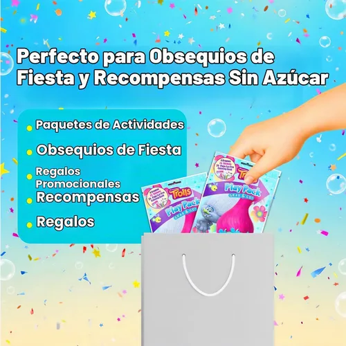 Vista 5 de Bendon Juego de 15 Trolls Play Packs Divertidos Recuerdos de Fiesta para Colorear Libro Crayones Pegatinas