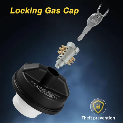 Vista 3 de Tapa de gasolina con bloqueo regular Tapa del depósito de combustible con llaves compatible con Camry Tacoma, Acura, Honda, CRV, Infiniti, Mazda