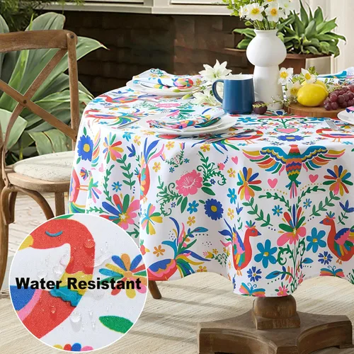 Vista 5 de Newbridge Otomi Birds Folk Art - Juego de 8 servilletas de tela, colorido arte popular otomí, resistente al agua y a las manchas, servilletas