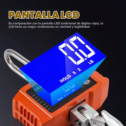 Vista 5 de CGOLDENWALL Báscula Digital de Grúa 2200lb Báscula Colgante con Pantalla Conmutable kg/lb - ideal para Granjas, Caza y Ganado