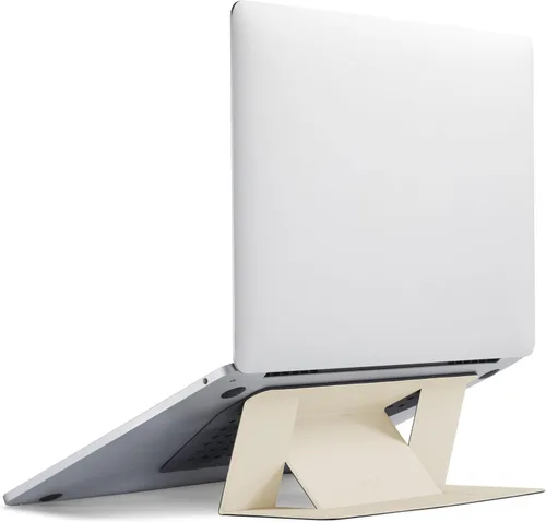 Vista 11 de MOFT Soporte para computadora portátil para escritorio, soporte adhesivo para computadora MacBook con 2 ángulos de visión ajustables, elevador Negro