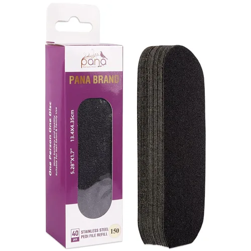 Vista 23 de PANA 40 piezas de recambio de archivo Pedi grande negro para lima de pies de acero inoxidable para lijar raspador de pies, almohadillas de recambio