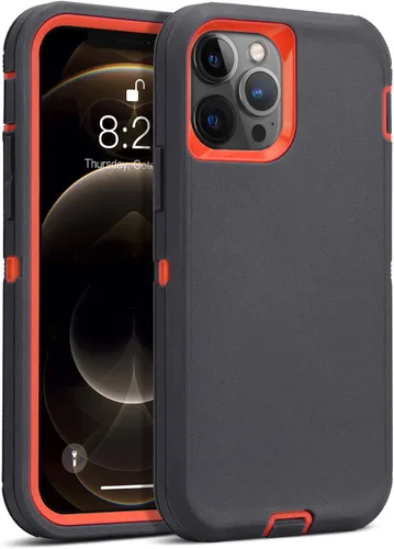 Vista 12 de MAXCURY Funda para iPhone 12, iPhone 12 Pro, fuerte 3 en 1 de protección de cuerpo completo, funda de goma de silicona resistente a prueba de golpes