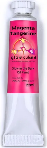 Vista 55 de Pintura al óleo profesional que brilla en la oscuridad Artista Pintura al óleo luminiscente fosforescente autoluminosa Glow Cubed