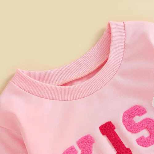 Vista 197 de Traje de San Valentín para bebé, niña, niño, traje de San Valentín, sudadera de manga larga con estampado de corazón