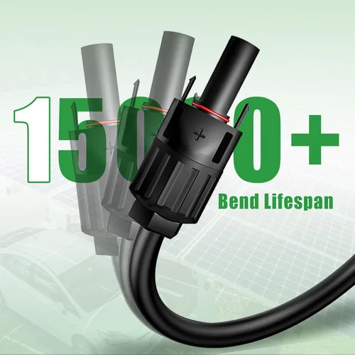 Vista 6 de Cable de extensión solar de doble cable de 6 pies – Conector de panel solar de 10 AWG (6 mm²), con conectores solares IP67 macho/hembra