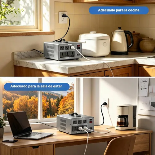 Vista 4 de Transformador convertidor de voltaje de 10000W, paso arriba/abajo 110V/120V Azul