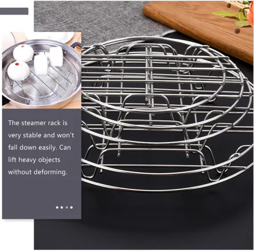Vista 4 de Stainless Steel Steamer Rack with Feet for Pots and Food