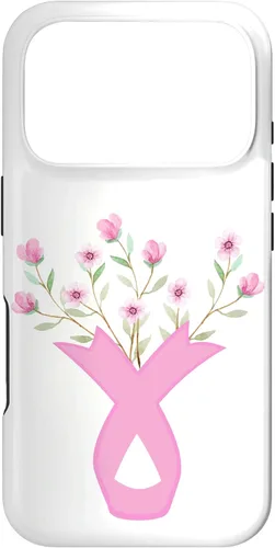 Vista 30 de Flower Jar Pink Ribbon Breast Cancer Awareness Month Women Case for iPhone 17