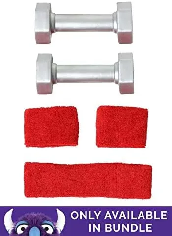 Vista 4 de Richard Simmons - Disfraz para adultos, traje de gurú del fitness, disfraz retro de instructor de entrenamiento para Halloween, cosplay, color rojo