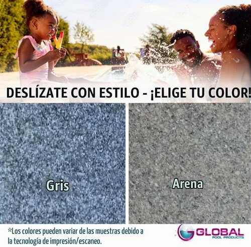 Vista 9 de Global Pool Products Splash Piscina enterrada tobogán acuático montado en la cubierta curva derecha gire gris GPPSSP-Gris-R