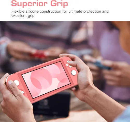 Vista 4 de MoKo - Funda compatible con Nintendo Switch Lite, funda protectora de silicona, funda antiarañazos, con absorción de golpes, antideslizante