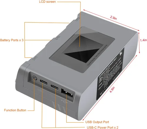 Vista 6 de Cargador de batería de drone Hub bidireccional Carga inteligente para DJI Mini 2/Mini SE
