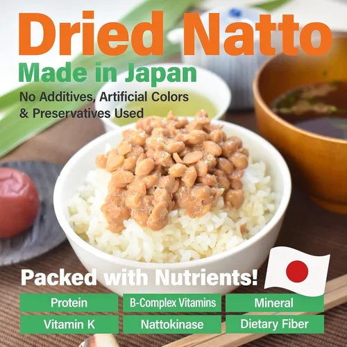 Vista 3 de YAMASAN KYOTO UJI Natto de Soja Fermentada Japonesa, Frijoles Natto Liofilizados, Probiótico y Prebiótico Japonés Superalimento – Vitamina K, Bajo