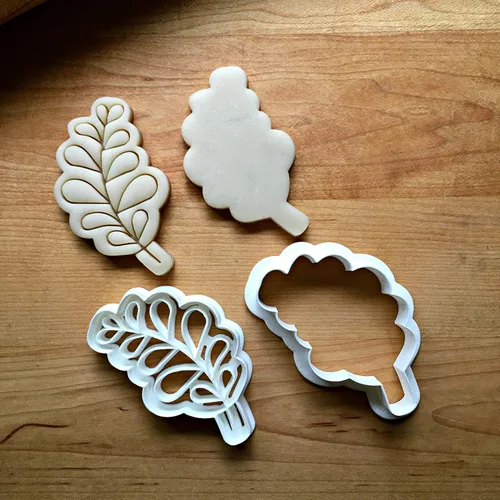 Vista 3 de Sweet Prints Inc Set of 2 Rounded Leaf Cookie Cutters - Dishwasher Safe