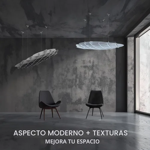 Vista 7 de VIVO Panel Acústico de Techo Tipo Waffle, Absorbedor de Sonido Colgante Hexagonal, Candelabro Moderno de Reducción de Ruido, Gris Oscuro, PP-CW01D
