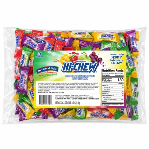 Vista 10 de HI-CHEW Mezcla Superfruit, 3.17 oz, 6 piezas, sin gluten, elaborada con sabores de frutas naturales y artificiales