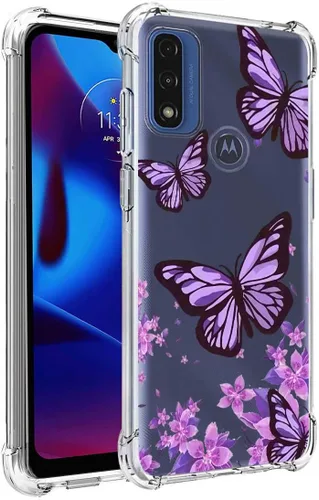 Vista 3 de Funda para Moto G Play 2023, Moto G Power 2022, funda delgada y flexible de TPU para niñas y mujeres, bolsa de aire, parachoques de goma suave