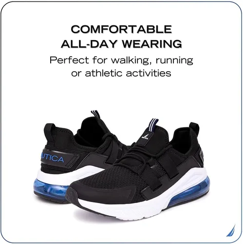 Vista 6 de Nautica Tenis deportivos para hombre Air Cushion con cordones Calzado deportivo ligero y cómodo para uso diario y entrenamiento de fitness