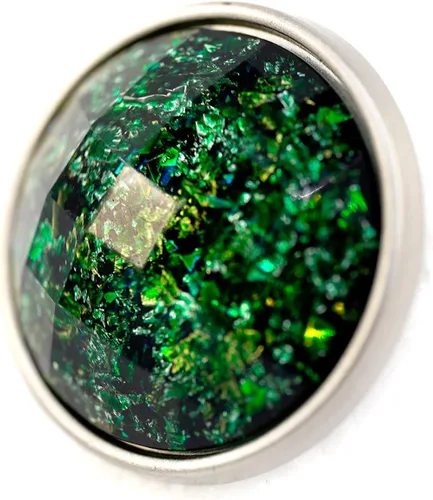 Vista 4 de 20 piezas de vidrio biselado verde arrugado estampado de capa de metal botones de vástago de costura para abrigos -0.906 in -7/8 pulgadas